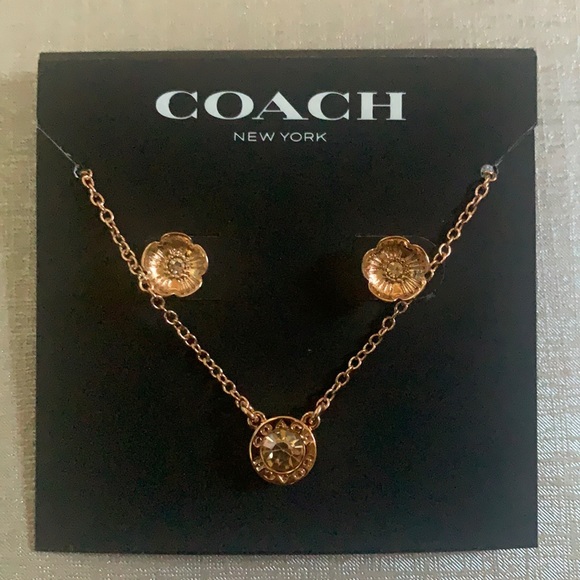 Coach Jewelry Coach Necklace And Earrings Set Poshmark
